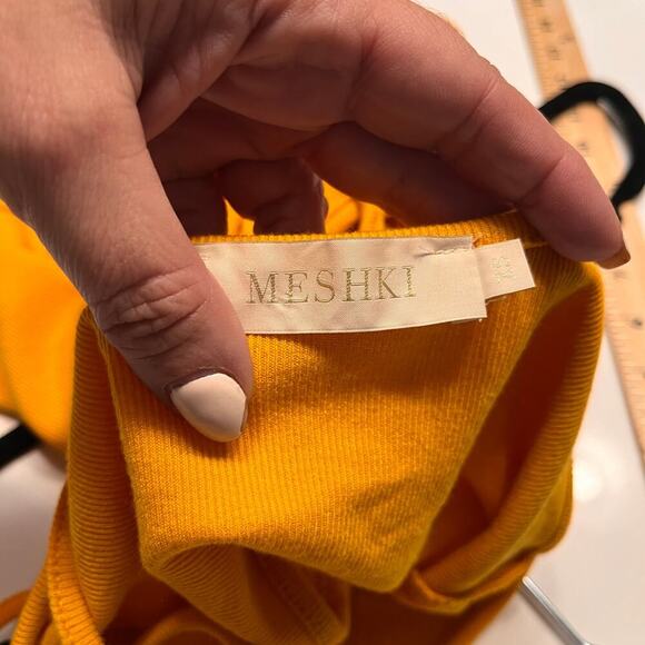 Meshki Mustard Women's Abbey Midi Cut Out Dress Size XS - Picture 8 of 8